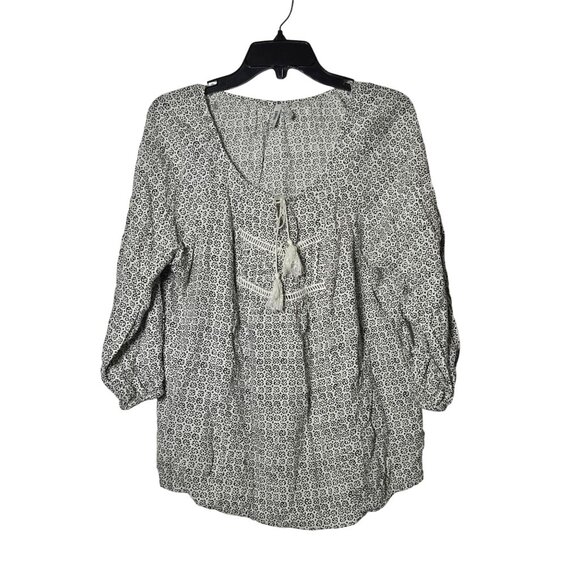 Mudd Womens Peasant Blouse Top Plus Size 1X Boho Flowy Casual Feminine Blouse - Picture 1 of 9